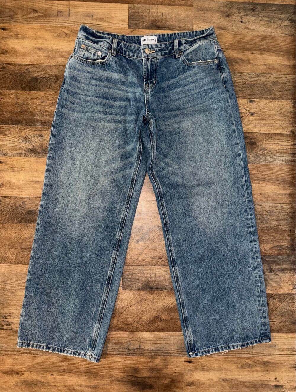 Princess Polly women’s wide leg blue jeans